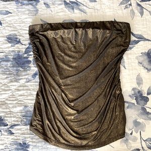 Metallic Black and Gold Strapless Tank